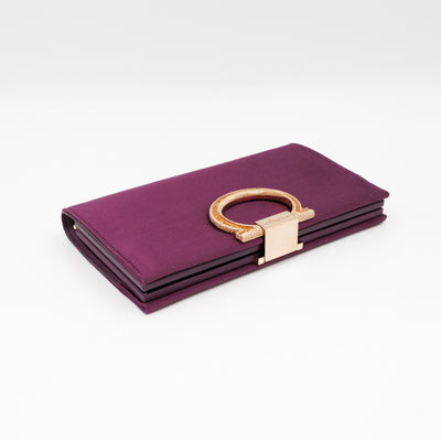 Musa Gancini Clutch with Chain Amethyst Satin