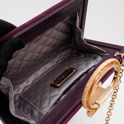Musa Gancini Clutch with Chain Amethyst Satin