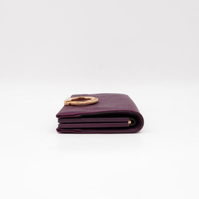Musa Gancini Clutch with Chain Amethyst Satin