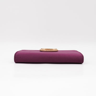 Musa Gancini Clutch with Chain Amethyst Satin