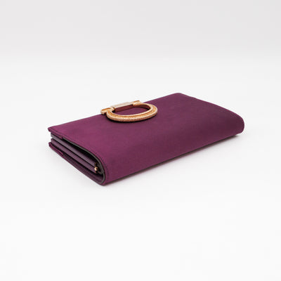 Musa Gancini Clutch with Chain Amethyst Satin