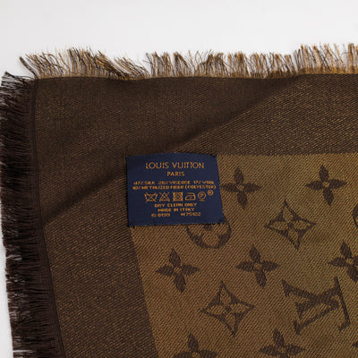 Monogram Shine Shawl Brown