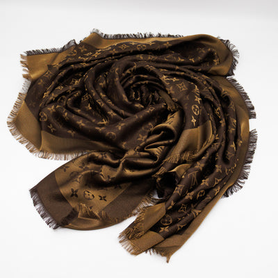 Monogram Shine Shawl Brown