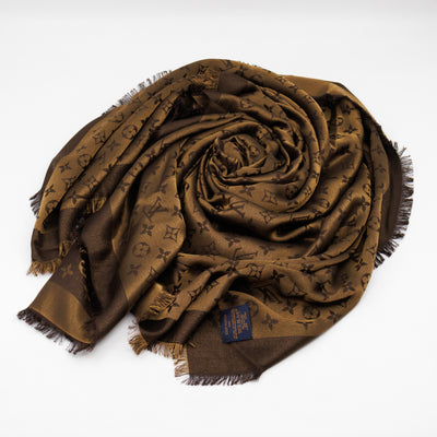 Monogram Shine Shawl Brown