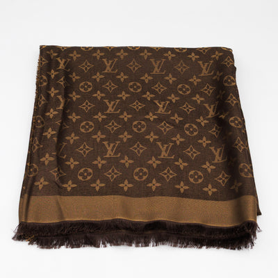 Monogram Shine Shawl Brown