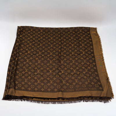 Monogram Shine Shawl Brown