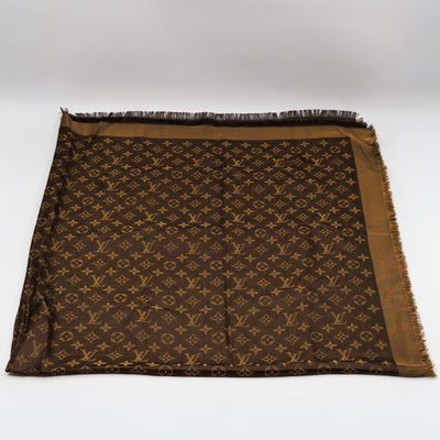 Monogram Shine Shawl Brown