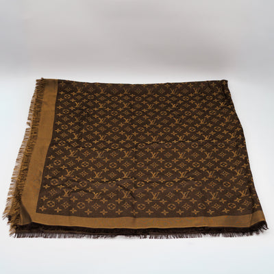 Monogram Shine Shawl Brown