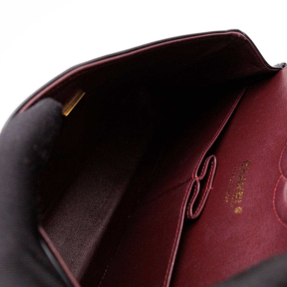 Classic Double Flap Bag Medium Black Lambskin Leather Gold