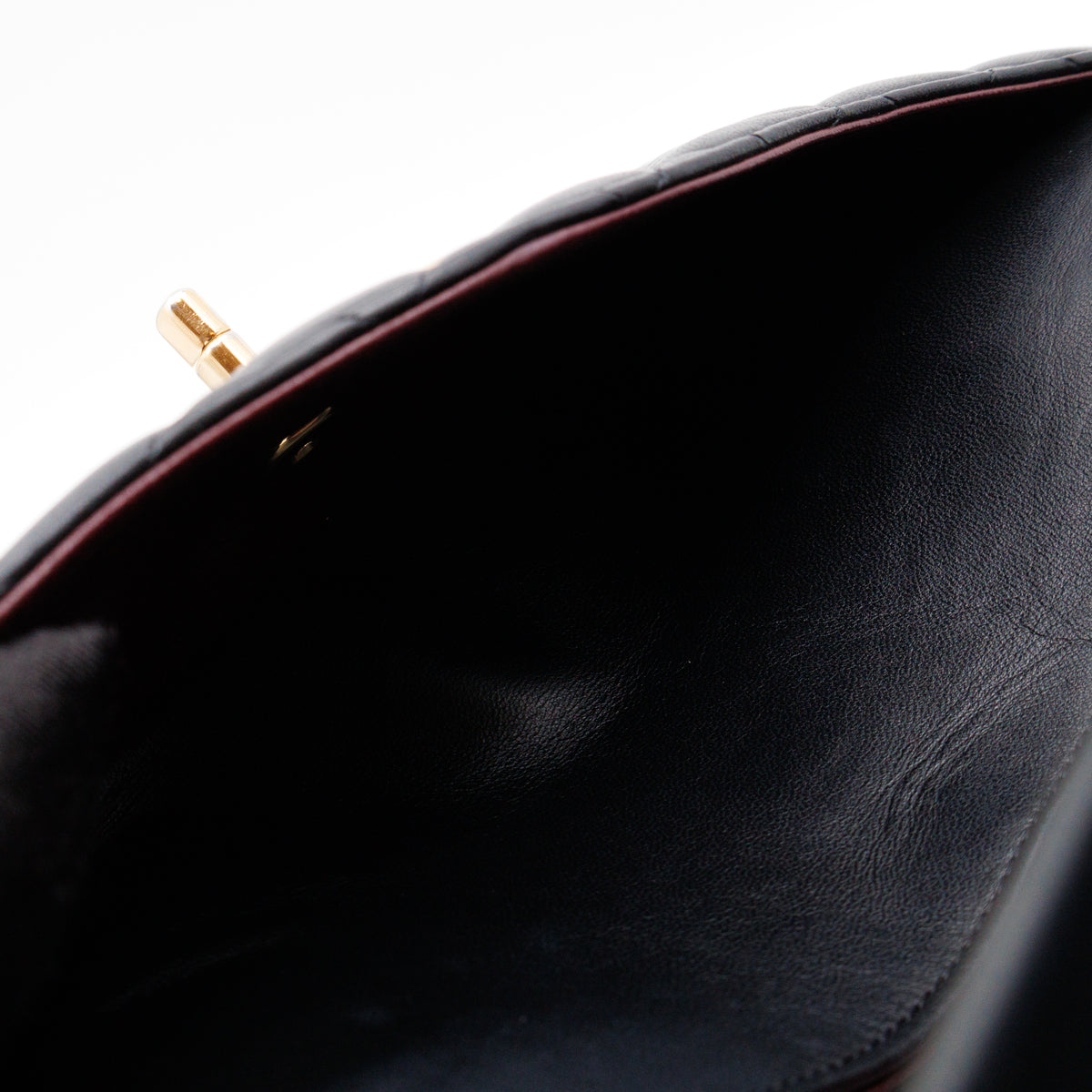 Classic Double Flap Bag Medium Black Lambskin Leather Gold