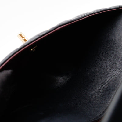 Classic Double Flap Bag Medium Black Lambskin Leather Gold