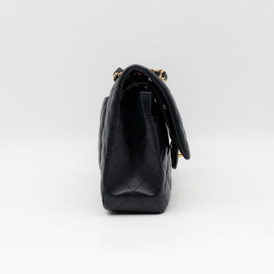 Classic Double Flap Bag Medium Black Lambskin Leather Gold