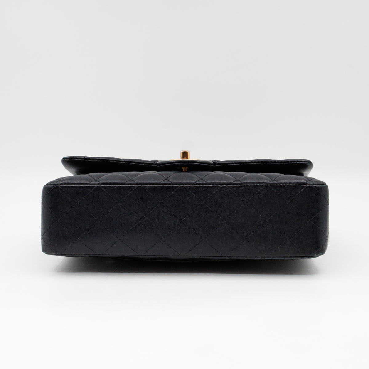 Classic Double Flap Bag Medium Black Lambskin Leather Gold