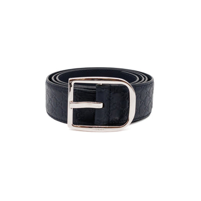 Guccissima Leather Belt Navy Blue 100 cm