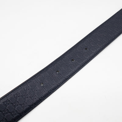 Guccissima Leather Belt Navy Blue 100 cm