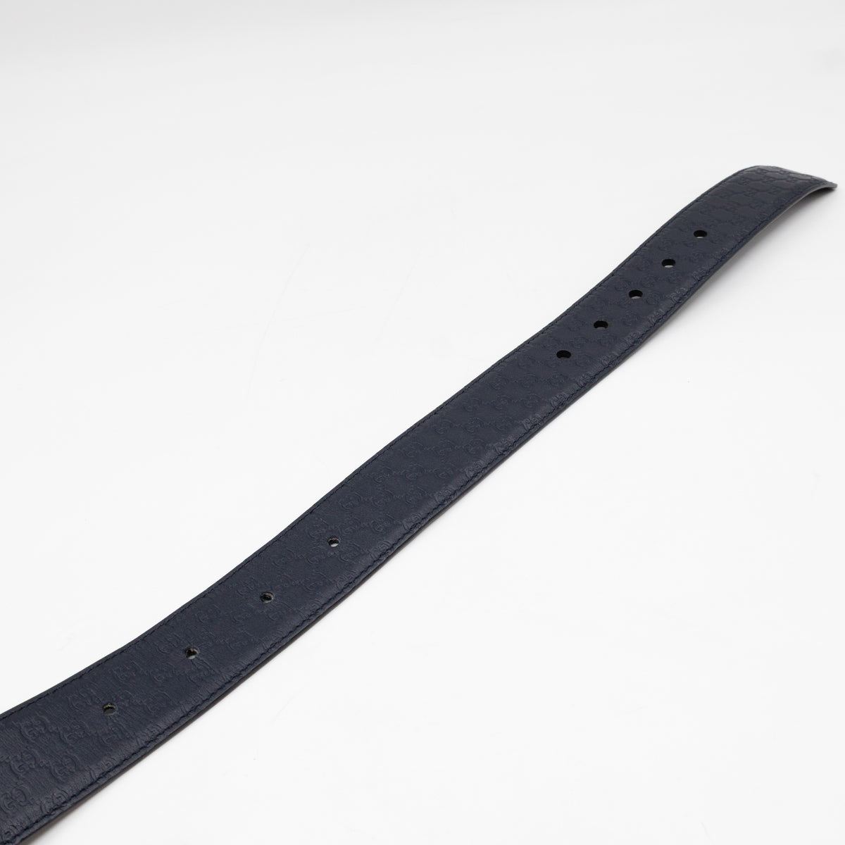 Guccissima Leather Belt Navy Blue 100 cm