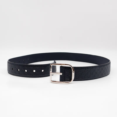 Guccissima Leather Belt Navy Blue 100 cm