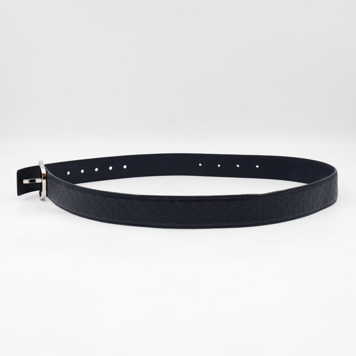Guccissima Leather Belt Navy Blue 100 cm