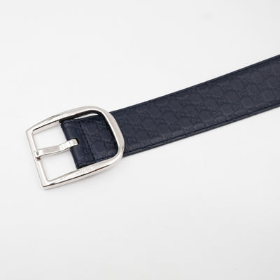 Guccissima Leather Belt Navy Blue 100 cm