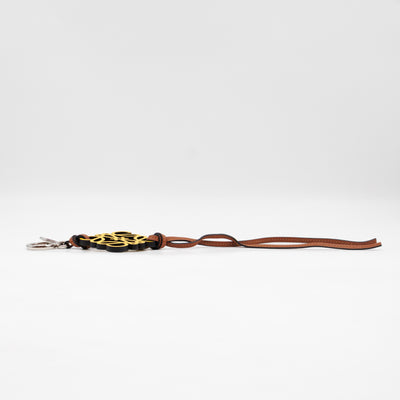 Anagram Bag Charm Key Holder Yellow Calfskin
