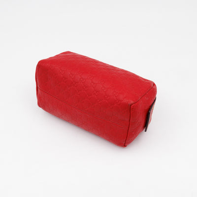 Cosmetic Pouch Red Guccissima Leather