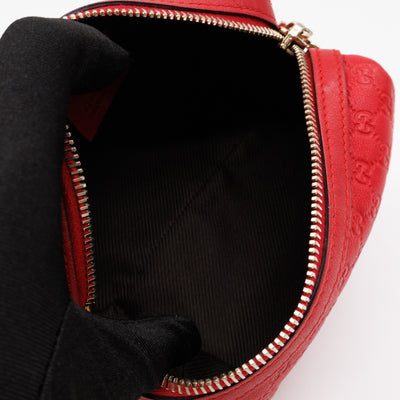 Cosmetic Pouch Red Guccissima Leather