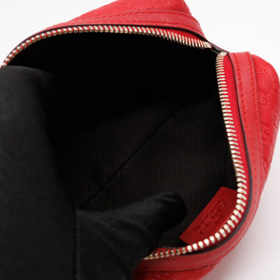 Cosmetic Pouch Red Guccissima Leather