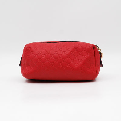 Cosmetic Pouch Red Guccissima Leather