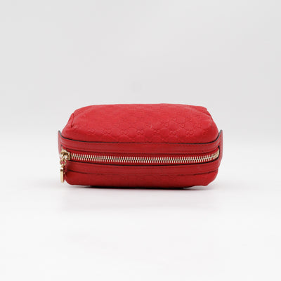 Cosmetic Pouch Red Guccissima Leather