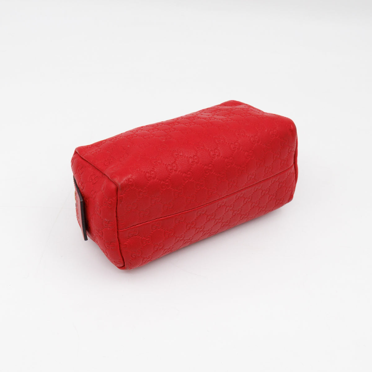 Cosmetic Pouch Red Guccissima Leather