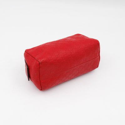 Cosmetic Pouch Red Guccissima Leather