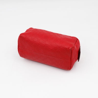 Cosmetic Pouch Red Guccissima Leather