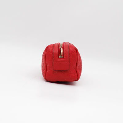 Cosmetic Pouch Red Guccissima Leather