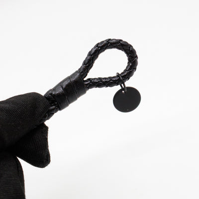 Double Strand Intrecciato Leather Bracelet Black