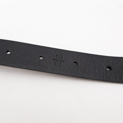 Chain Braided Belt Black Leather 90 cm