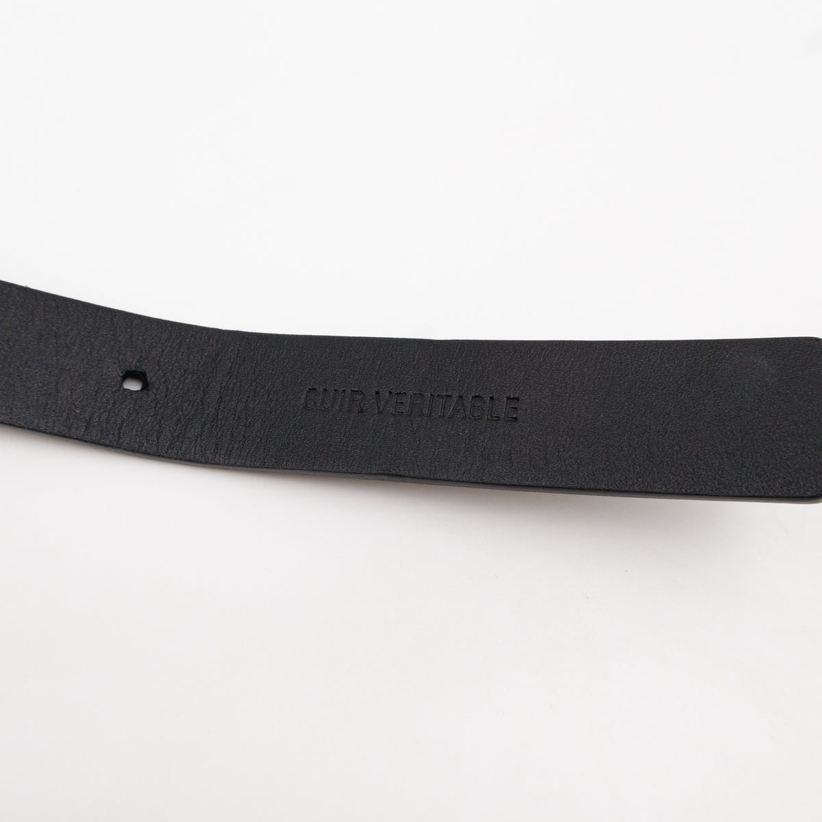 Chain Braided Belt Black Leather 90 cm