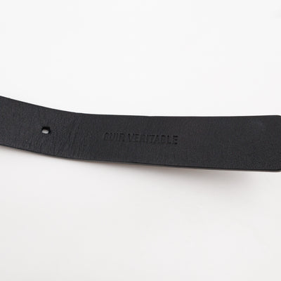Chain Braided Belt Black Leather 90 cm