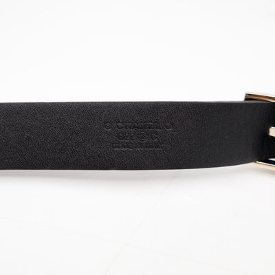 Chain Braided Belt Black Leather 90 cm