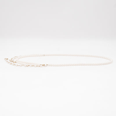 Pearl Waist Necklace With Crystal Letters 90 cm