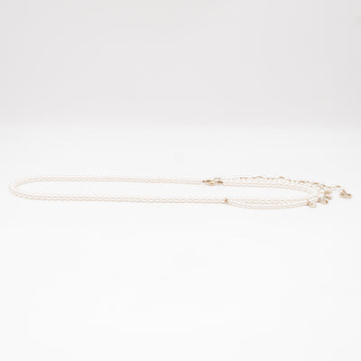 Pearl Waist Necklace With Crystal Letters 90 cm