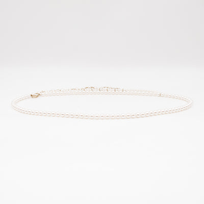 Pearl Waist Necklace With Crystal Letters 90 cm