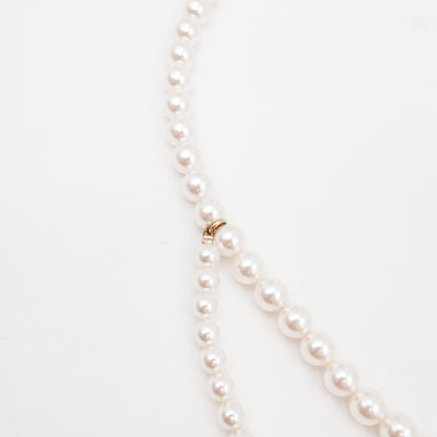 Pearl Waist Necklace With Crystal Letters 90 cm