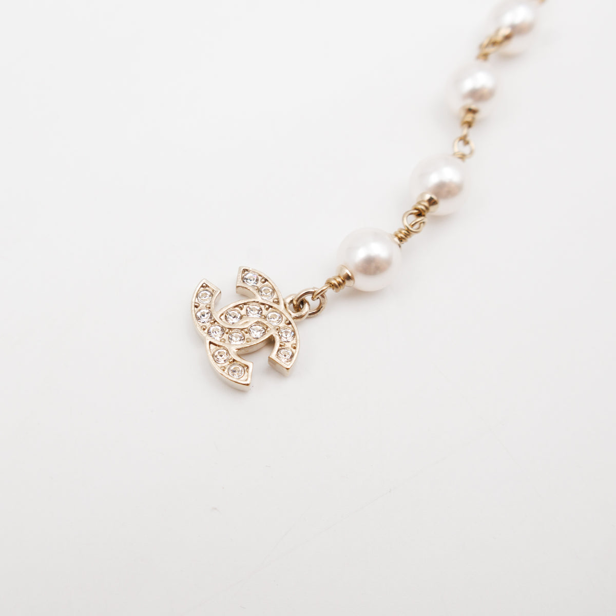 Pearl Waist Necklace With Crystal Letters 90 cm