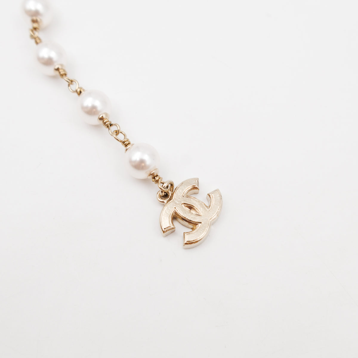 Pearl Waist Necklace With Crystal Letters 90 cm