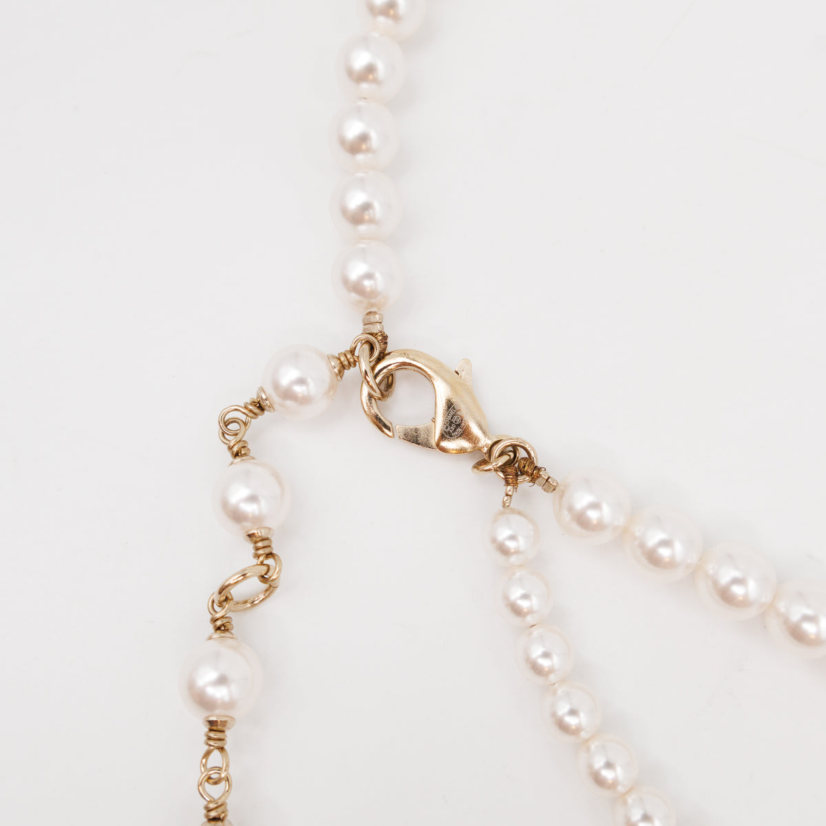 Pearl Waist Necklace With Crystal Letters 90 cm