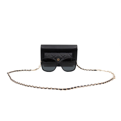 Square Sunglasses With Chanel Chain