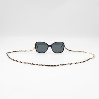 Square Sunglasses With Chanel Chain