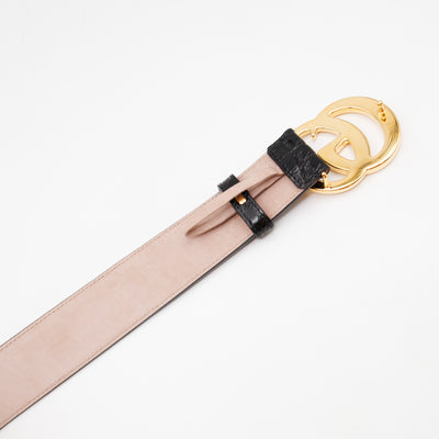 GG Marmont Black Caiman Crocodile Belt 90 cm