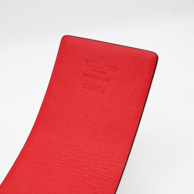 VLogo Signature Wide Reversible Belt Black & Red Leather 90 cm
