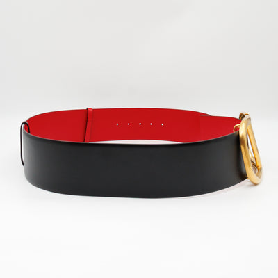 VLogo Signature Wide Reversible Belt Black & Red Leather 90 cm